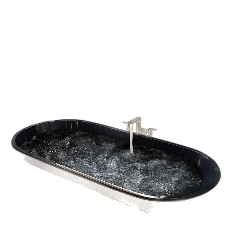Black embedded waterfall, home improvement ozone disinfection smart bath tub, homestay constant temperature jacuzzi