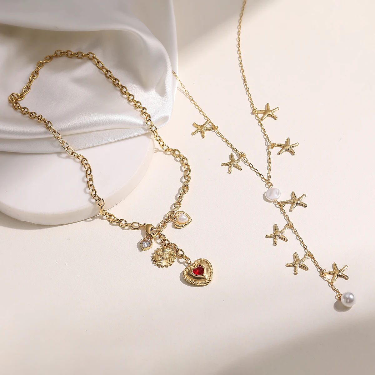 NEWBUY 2025 Hot Sale Gold Color Bohemian Style Stainless Steel Choker Necklaces For Women Summer Jewelry Daily Accessories