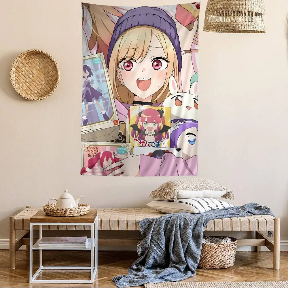 Anime M-My Dress-Up Darling Colorful Tapestry Wall Hanging Bohemian Wall Tapestries Mandala Wall Art Decor