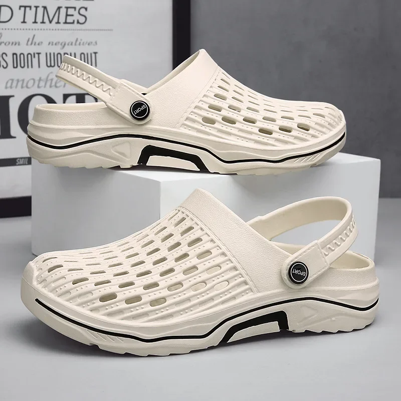 Men Eva Soft Sole Summer Clogs Sandals Men Non Slip Outdoor Driving Beach Sandles Fashion Hollow Out Thick Bottom Sports Sandals