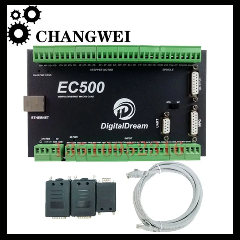 

CNC Mach3 Ethernet Motion Controller EC500 460kHz 3/4/5/6 Axis Motion Control Card for milling machine