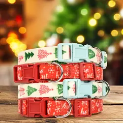 Christmas Series Cute Dog Collar Leash Durable Adjustable Big Dog Christmas Decoration