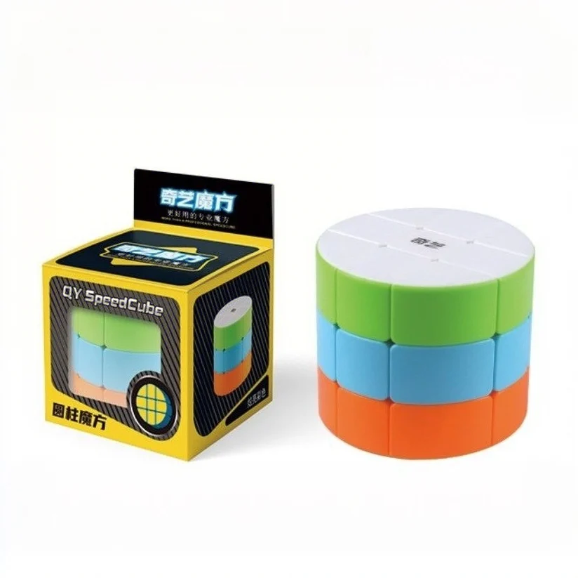 QIYI 3x3x3 cilindro cubo mágico columna rompecabezas de velocidad profesional cerebro retorcido juguetes educativos antiestrés para niños cubo mágico