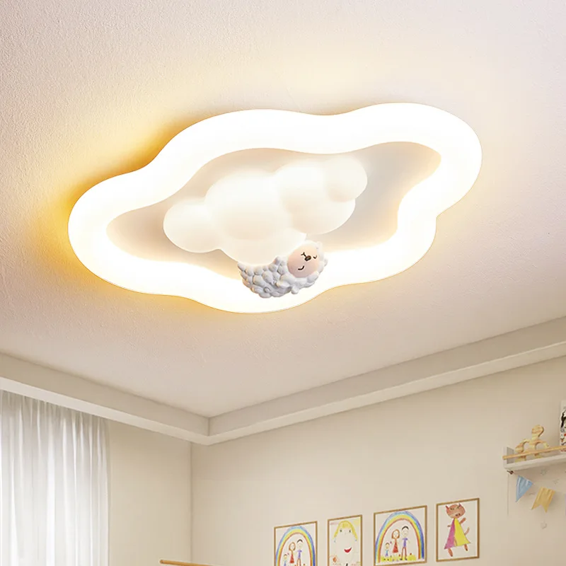 Imagem -03 - Cream Estilo Led Ceiling Lights Cloud Light Quarto das Crianças Quarto do Bebê Decoração do Berçário Menino Menina Quarto Moderno