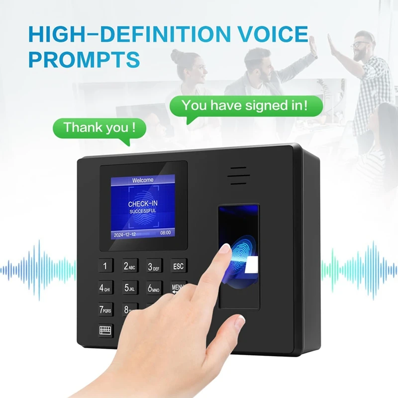Hot Salefingerprint Clock Finger Scanning And PIN Punch In One, No Monthly Fee Deduction Lunch Time Editor Lacks Punch
