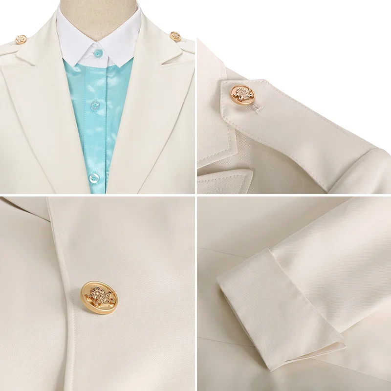 Gonna uniforme da hostess di volo dell'aviazione della compagnia aerea delle donne sudcoreane Camicia a maniche corte Abiti da lavoro per assistente - Blu lucido