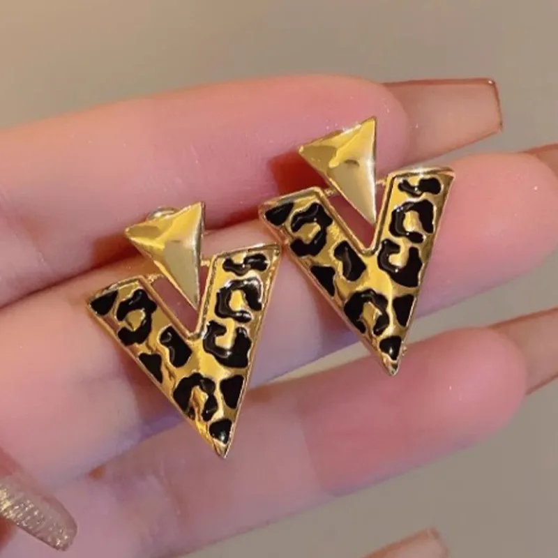 925 Silver Needle European And American Leopard Print V Earrings For Women Jewelry 2026 Trending New Luxury Women's Earrings