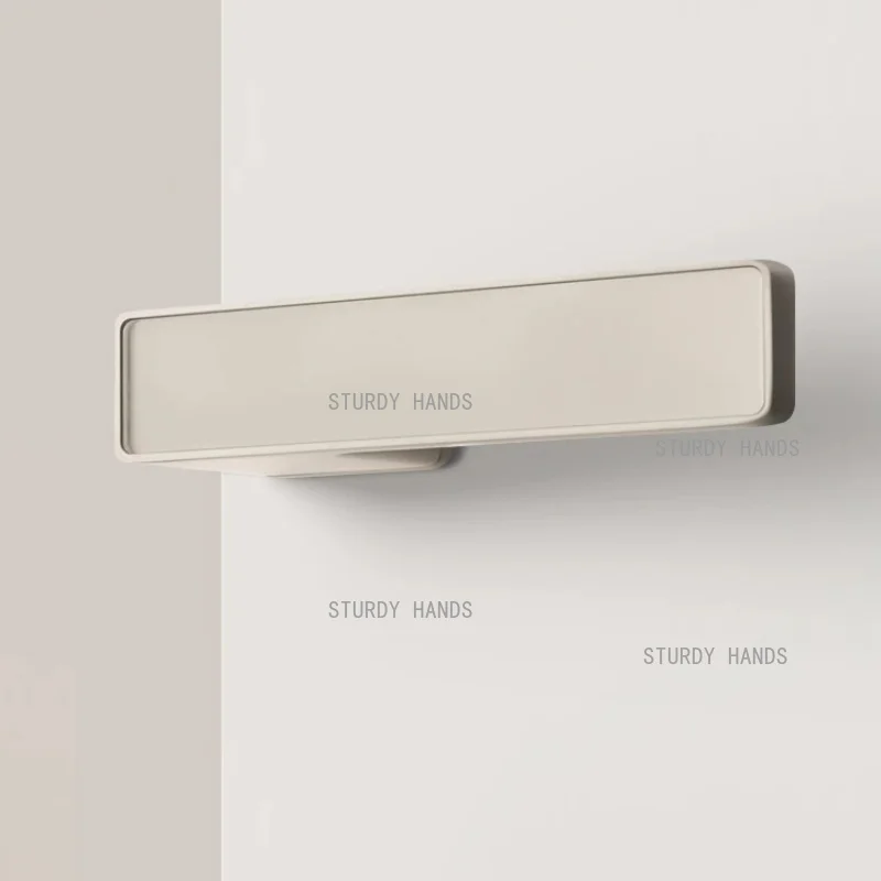 1 set Bedroom door lock Silent door handle Complete set of beige cream wind turbine door lock