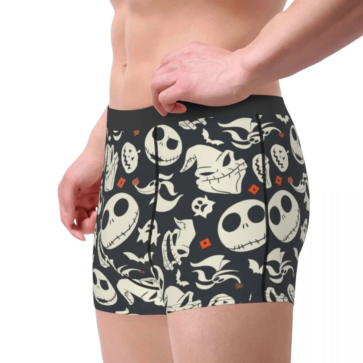 Jack Skellington-Calções Stretch Masculino, Roupa Interior Legal, Cuecas, Calcinhas, Cuecas, O Pesadelo Antes do Natal