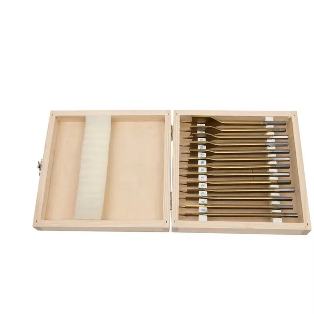 13Pcs Titanium Coated Flat Spade Drill Bits Set Krachtige Wooden Cutter 6-35mm 1/4" Hex Shank Wood Box Woodworking view 3