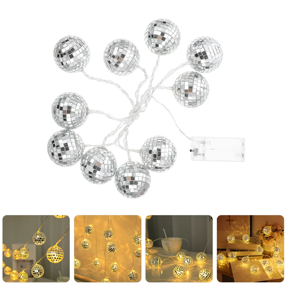 

Disco Ball Fairy Lights Hanging Mirror Decor Party Decors Camping Tent Accessories Home