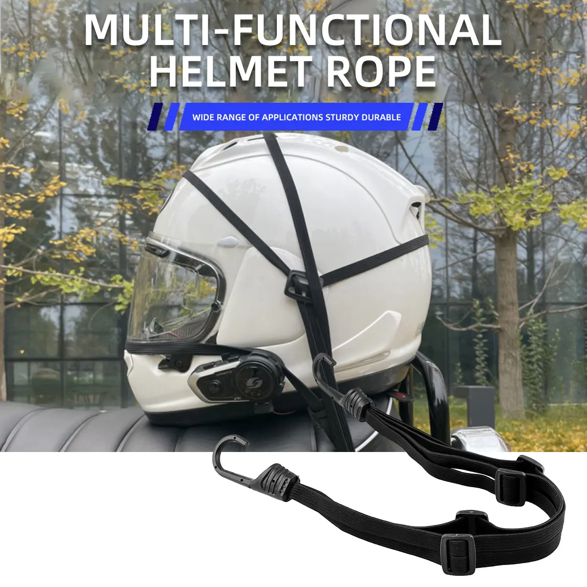 Y-Type Motorcycle Helmet Bungee Cord Adjustable Elastic Luggage Strap With Hook 60cm For Motorbike Bike Cargo Fixed Rope