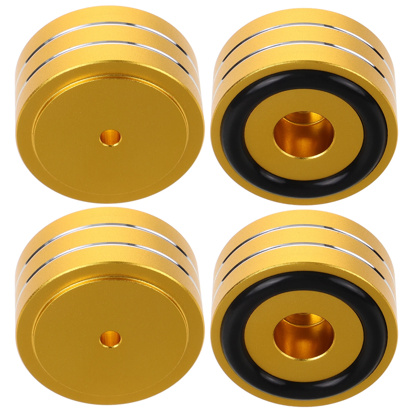 

4 set Speaker Anti-slip Feet Pads Aluminum Vibration Isolation Cushion Golden Rubber Stabilizer Speaker Accessories Soundproof