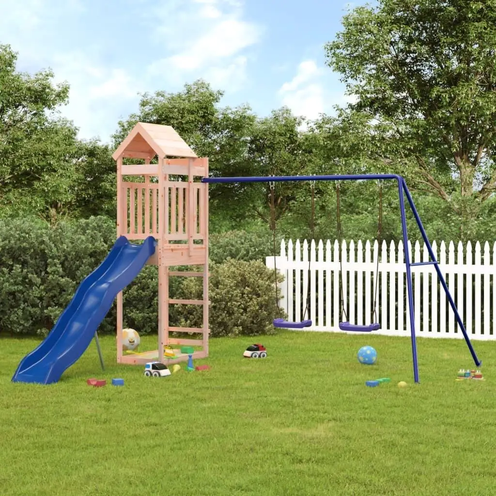 Premium Solid Wood Douglas Outdoor Playset for Kids - Durable & Safe Backyard Fun