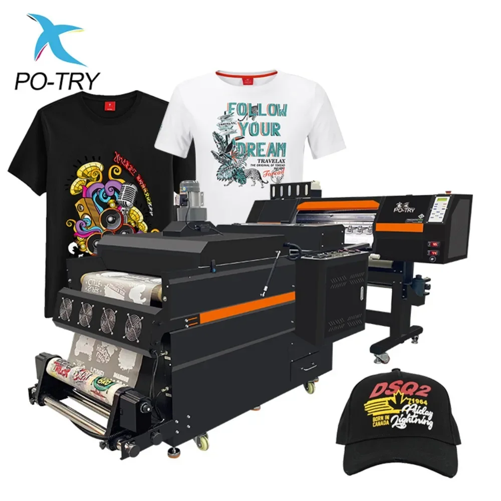 PO-TRY 60cm Textile Digital Heat Transfer Printer 2 4 I3200 Printheads DTF Printer Printing Machine