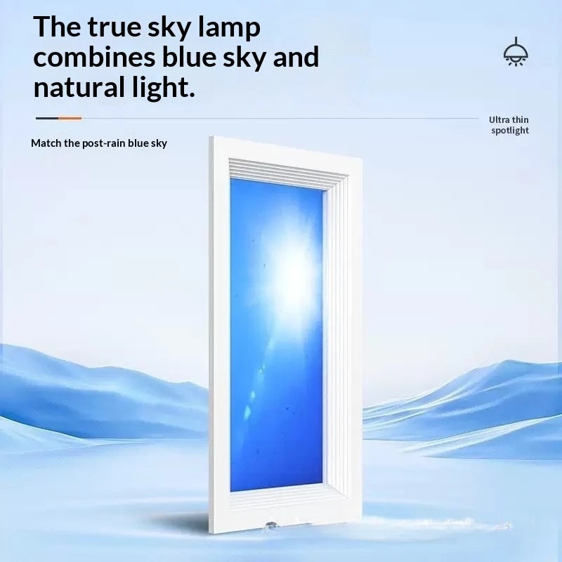 Smart LED Skylight Ceiling Light Natural Sky Sun Effect Recessed Integrated Kitchen Bathroom Indoor Acrylic Decor New Energy