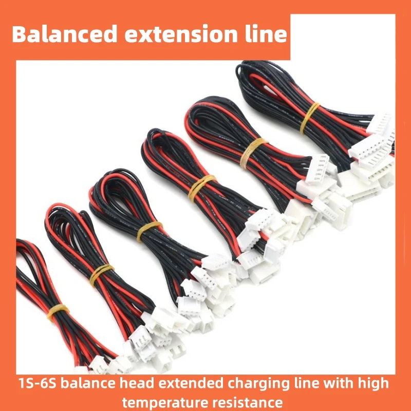 1s-6s Balanced Silicone Extension Cable Lithium Battery Connecting Line, High-temperature Resistant Xh2.54 Plug 22awg Aircraf