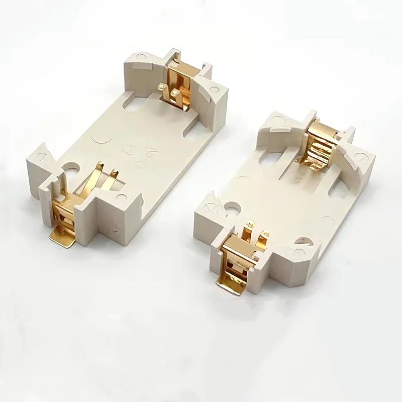 2PCS BS-6 White 3V SMT Battery Holder, CR2032/CR2450 Gold-Plated Patch Button High Temperature Resistant Battery Box