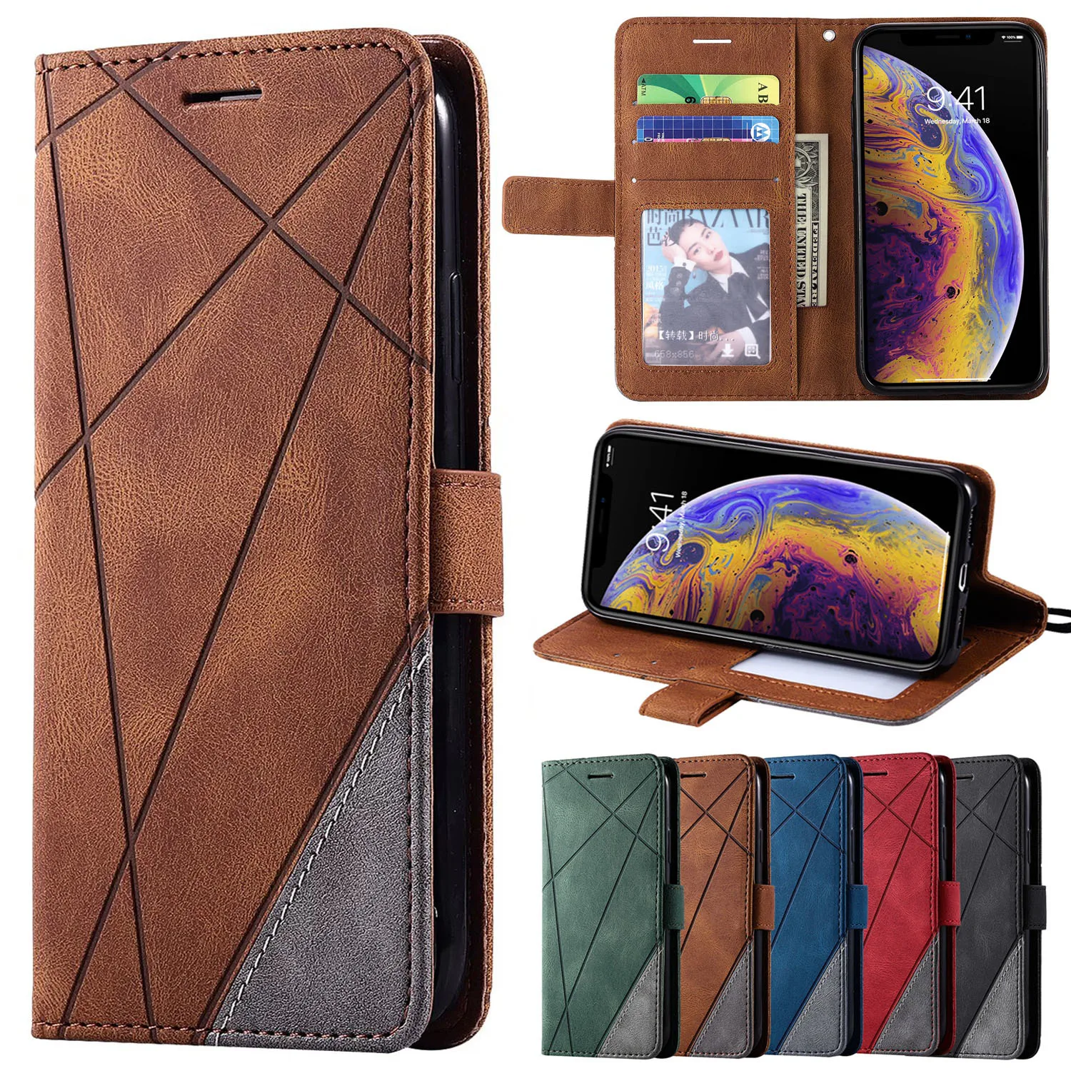 Funda de cuero de negocios para Samsung Galaxy S20, S21, S22, S23, S24 Plus, Ultra FE, A05, A05S, A15, A25, A35, A55, 5G