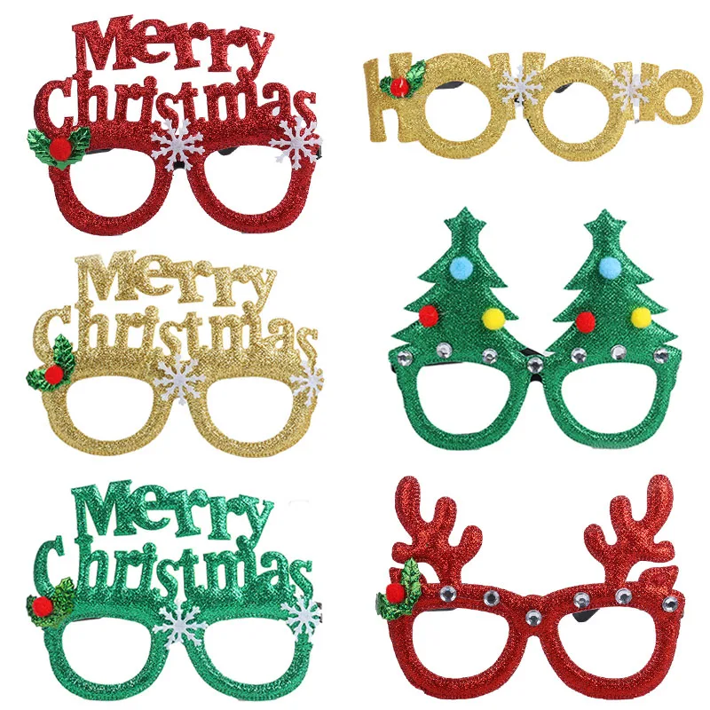 

1/3/6pcs Merry Christmas glasses frame photo props Christmas tree elk antlers Christmas glasses kids gifts Christmas party decor
