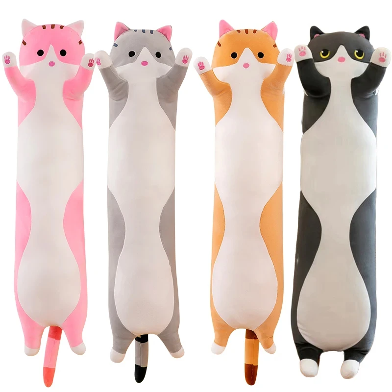 50cm Cute Soft Long Cat Plush Toys Stuffed Pause Office Nap Pillow Bed Sleep Home Decor Gift Doll for Kids Girl Birthday Gift