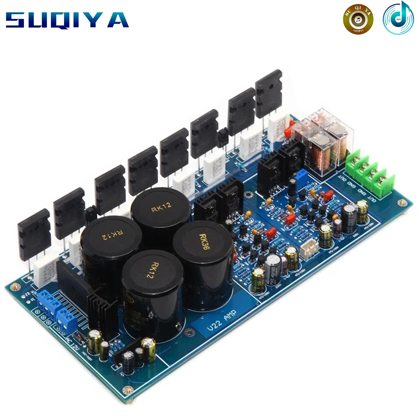 

V22 C5200 A1943 Tube Class AB 200W+200W high power 2.0 Channel HIFI Fever Audio Amplifier Board Finished