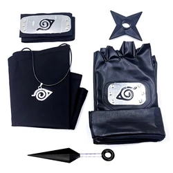 NARUTO-ナルト-カカシコスプレアクセサリー,手袋,クナイ,ヘッドバンド,マスク,ネックレス,忍者うちはコスチューム,子供用アクセサリー,6個セット