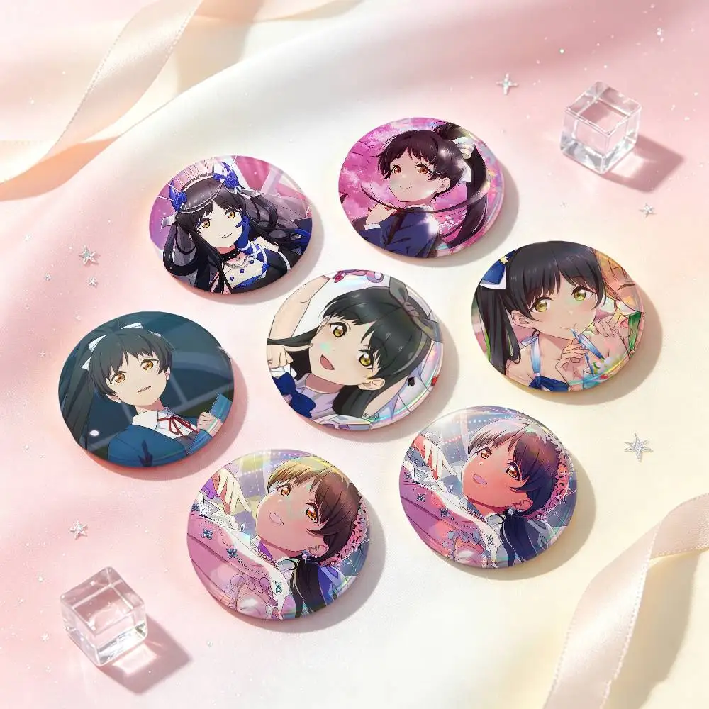 Ren Hazuki Anime Figure Badges Button Round Creative Pin Brooch Badge Bag Decor Accessories Fans Collect Friends Gifts