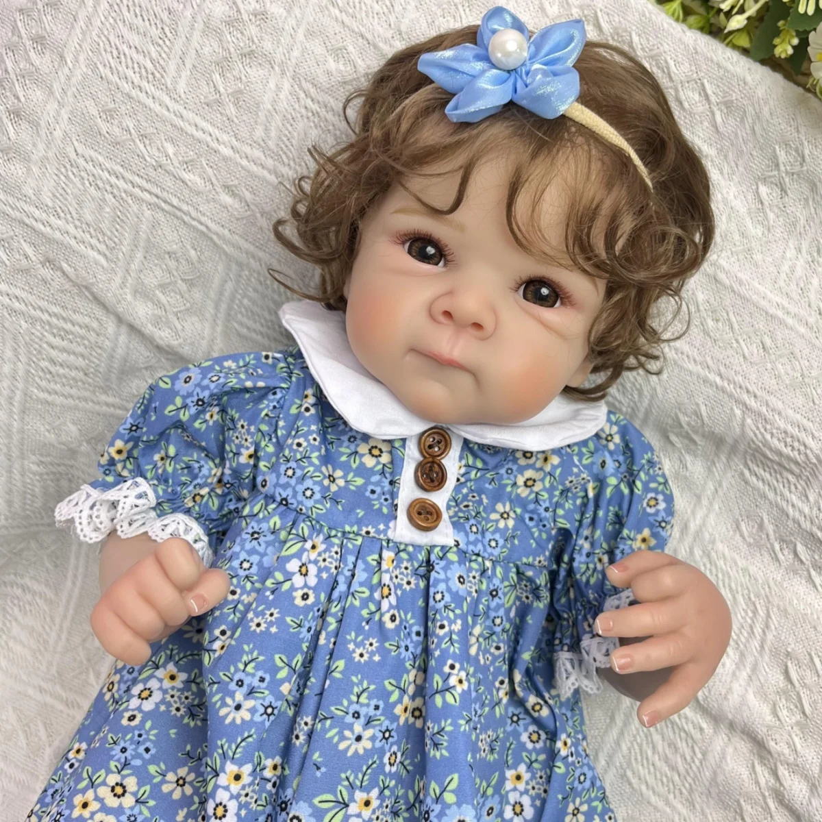 

BZDOLL Full Vinyl Body 45 CM Sweet Reborn Baby Doll Toy for Girl Lifelike Handmade Fashion Birthday Gift Play House Bedtime Toy