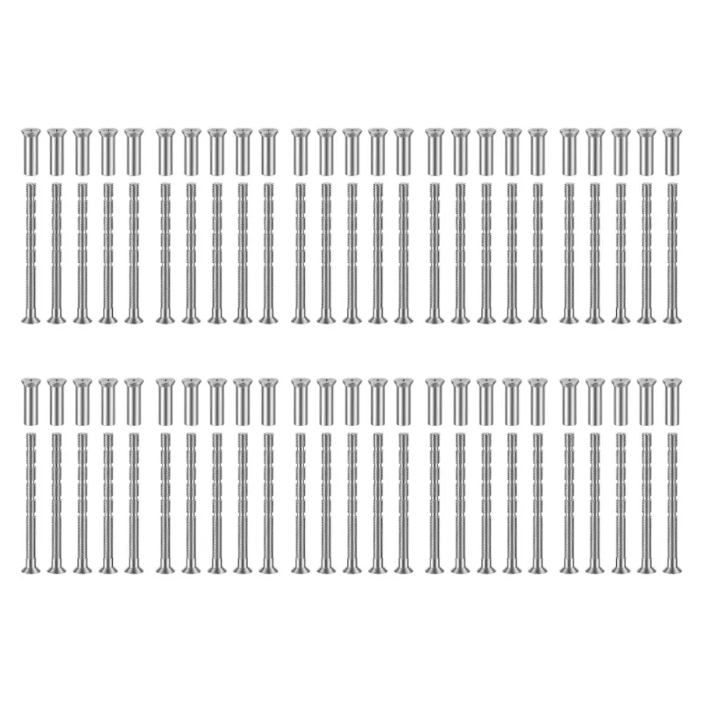 

50 Pcs/set Snap-Off Door Handle Screws Set Cross-split M4 X 60mm Anti-Theft Screws Flat Countersunk Head Long
