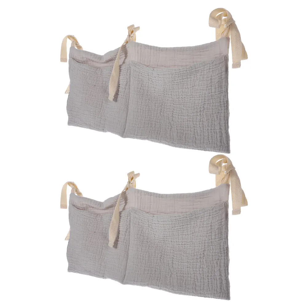 2 قطعة سرير المنظم حفاضات القطن العلبة جيوب عربة حقيبة تخزين قابلة للحمل الحضانة أساسيات السرير العلبة السرير حقيبة التخزين