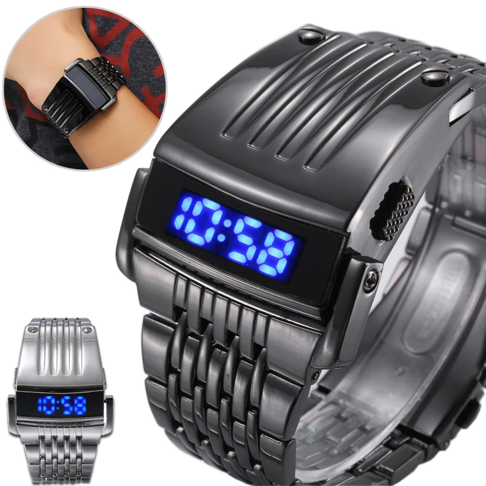 

Fashion Digital Sport Watch mens Led Men's Military Luxury Clock Male Full Steel Wrist Watch relojes hombre New