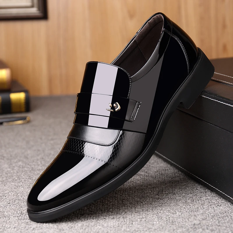

Men's business casual leather shoes black formal with additional men's wedding shoes breathable new style men's Leather shoes
