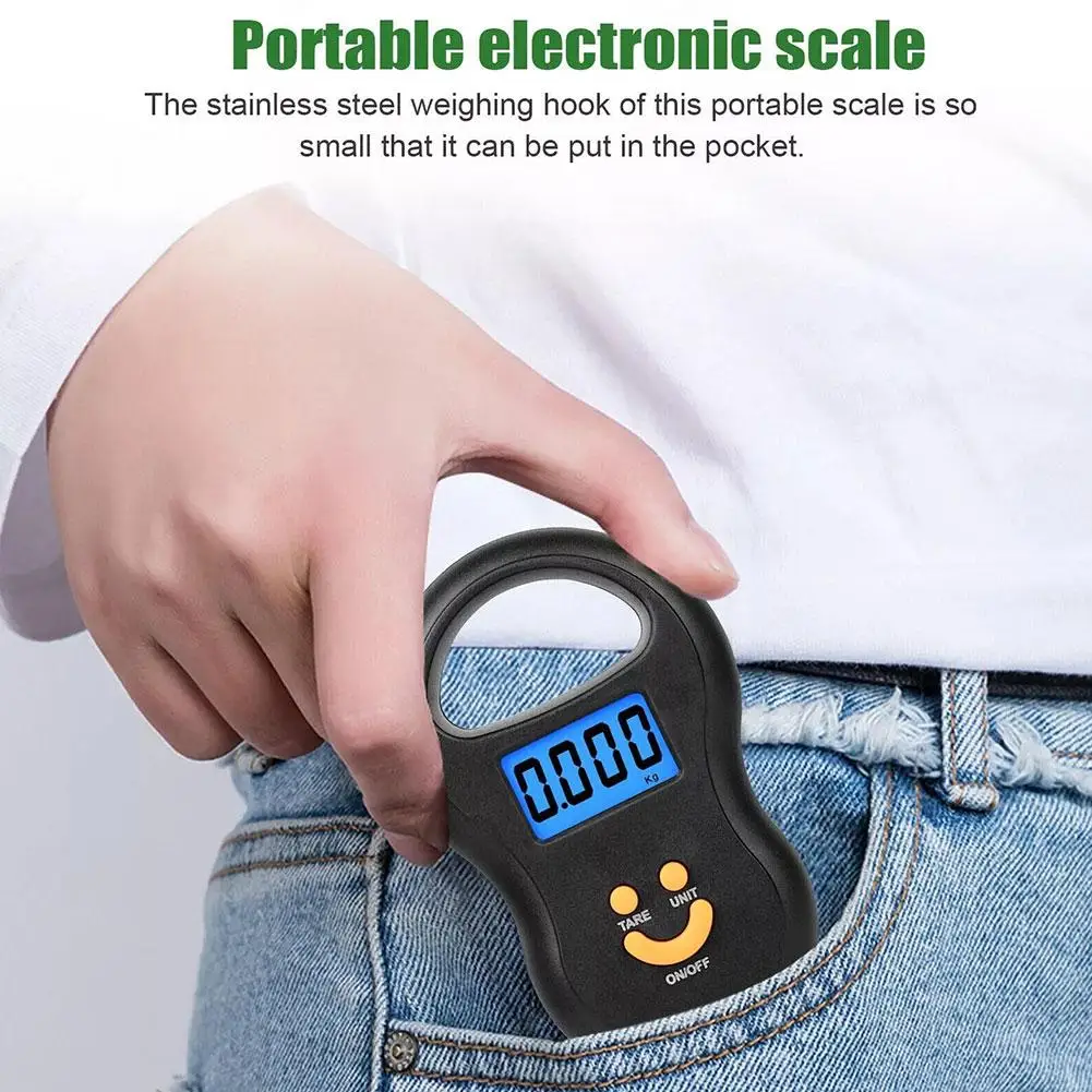 50 كجم ميزان معلق إلكتروني LCD مقياس رقمي الخلفية أوزان الصيد مقياس الجيب موازين الأمتعة