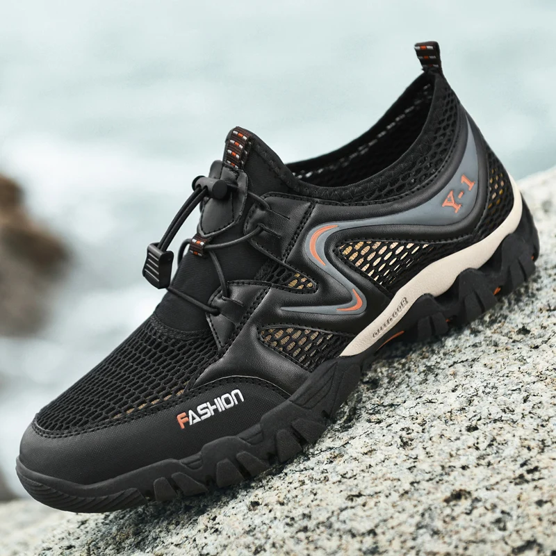 

Men's Summer Hiking Mesh Shoes, Breathable and Odor-Resistant Outdoor Casual Sports Sandals, Fishing and River-Tracing Shoes