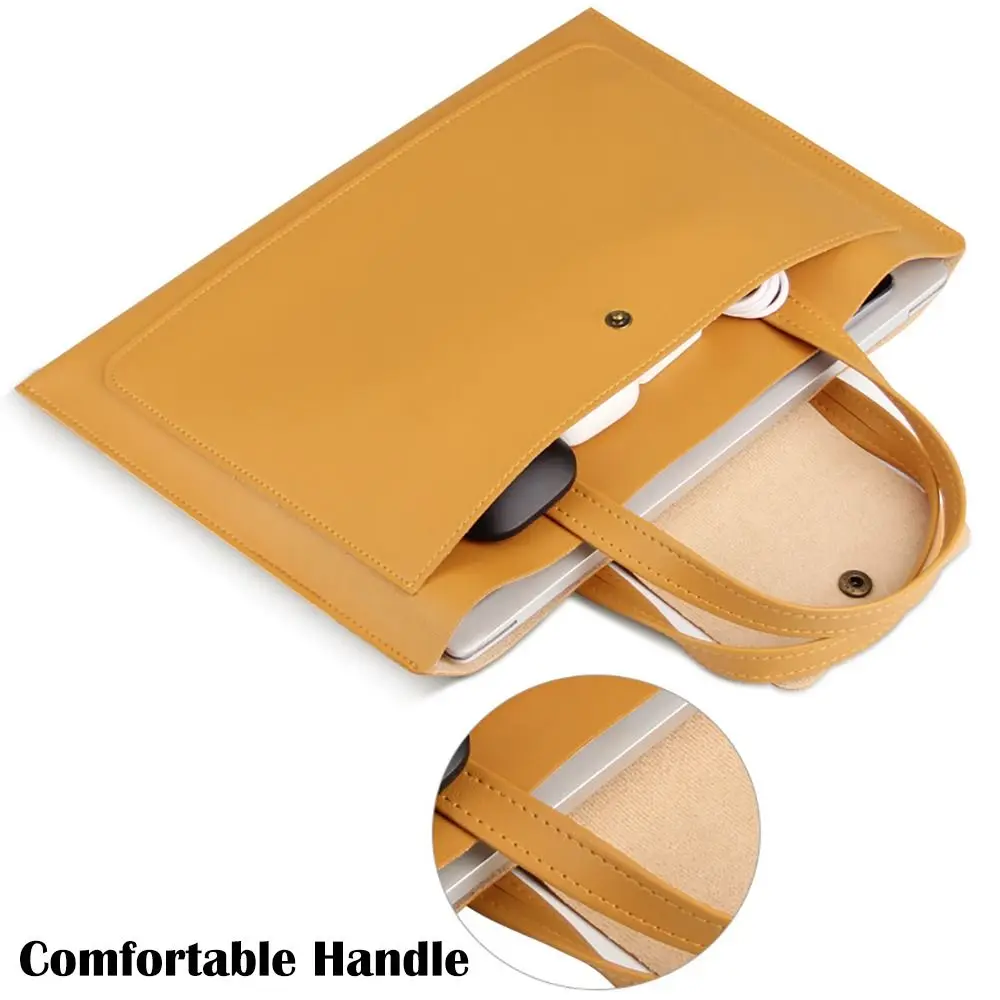 13 14 15 inch Large Capacity Laptop Bag Water Resistant Universal Protective Sleeve PU Leather for HP/Dell/Lenovo