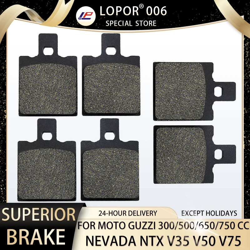 

LOPOR Motorcycle Brake Pads Front&Rear For MOTO GUZZI 350 500 650 750 CC Nevada NTX350 V35 V50 V65 V75 Strada/T Roadster Targa