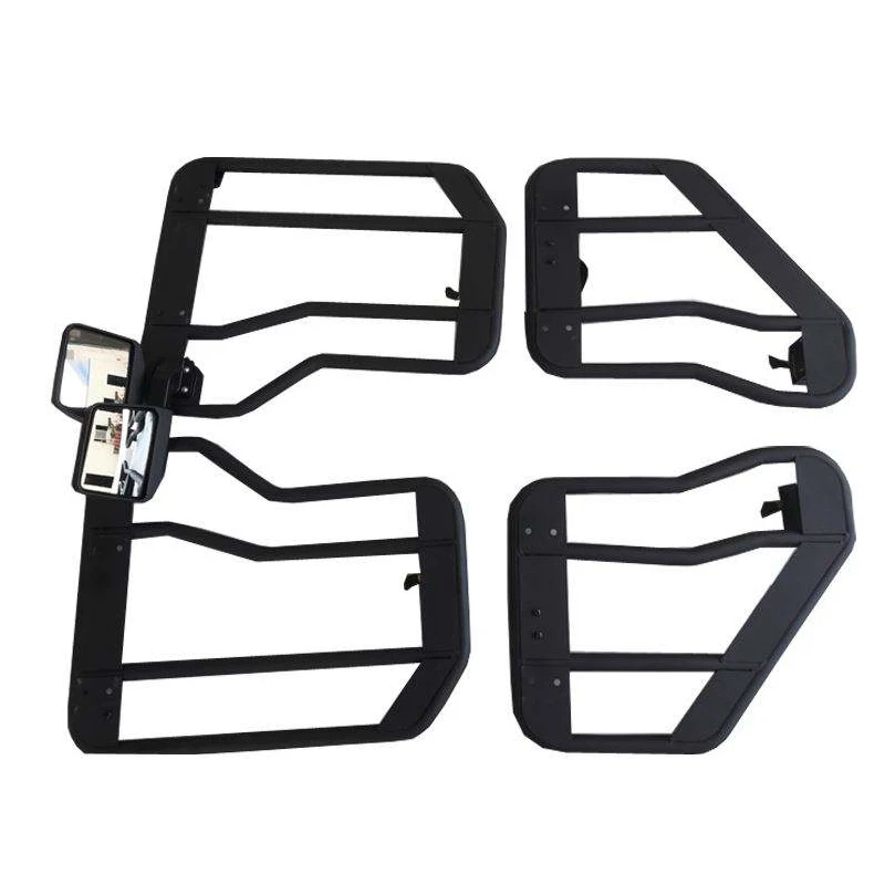 Suitable for 2018+ Jeep Wrangler JL & Gladiator JT Steel Tubular Half Doors With Side Mirrors Car Exterior Accessories