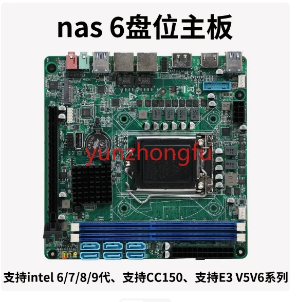 B365 Supports 6th~ 9th Generation E3V5V6 CC150 ITX NAS Main Board Dual 2.5G Network Port 6sata