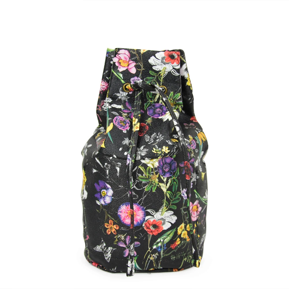 Tanqu New Floral Drawstring with Buckle PU Leather Inner Pocket Lining for Obasket Obag Handbag Insert for O Basket O Bag