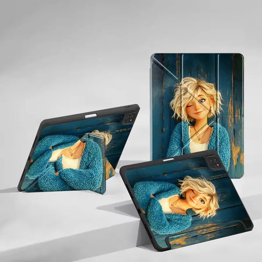 Girl With Unique And Personality Holder Cover Tablet Case For iPad Mini 6 7 Pro 2025 Air 4 5 M3 M2 1 2 M4 11inch Pro 11th 10th