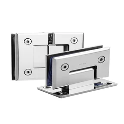Shower Room Tempered Glass Door Hardware Hinge Bathroom Clip Cast solid 304 Stainless Steel Hinge 90/180 degrees
