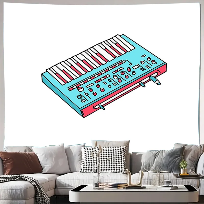 Aesthetic Music Tapestry Indie Room Decor Vaporwave Wall Hanging Retro Synth Tapestry College Dorm Decor Festival Wall Art Uniqu