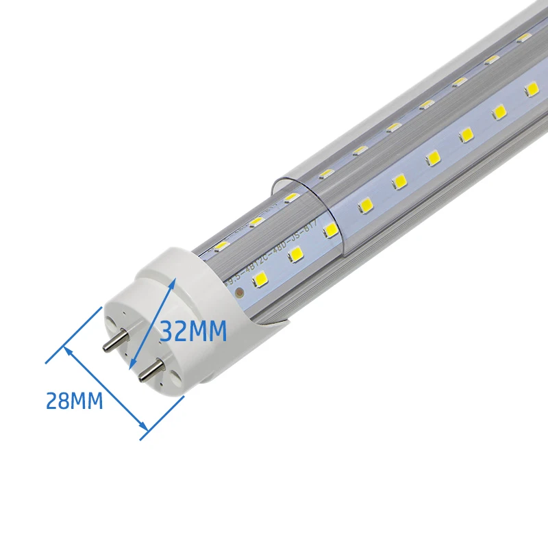 Imagem -02 - Conduziu a Lâmpada Fluorescente t8 V-forma Tubo Conduzido para Casa Loja Fábrica Iluminação do Armário de Cozinha Interior 10 Peças Lote 2ft 60cm 20w Ac85265v