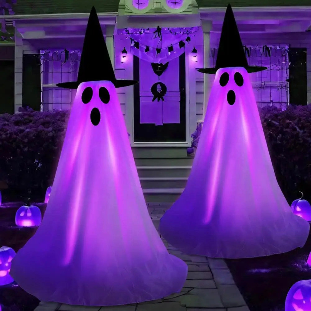 Decorazioni fantasma incandescenti decorazioni per la casa stregata Kit di decorazione fantasma di Halloween spettrale con luci a Led per portico per prato