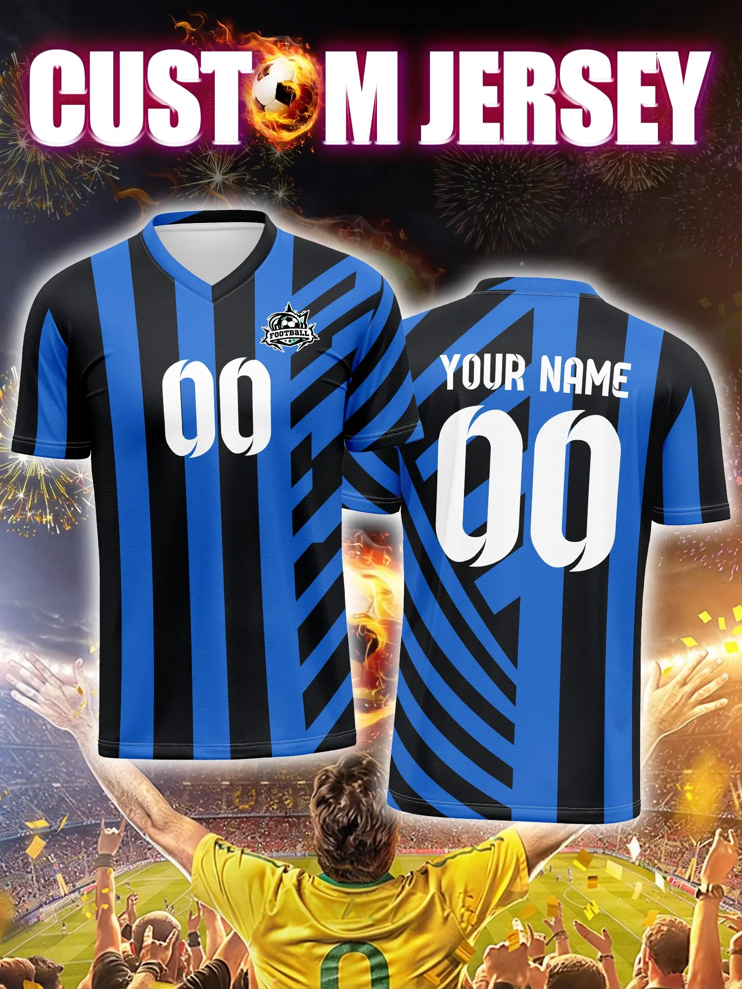 

Футбольная форма на заказ с индивидуальным изображением, номером и именем, экипировка для болельщиков на стадионе в день матча