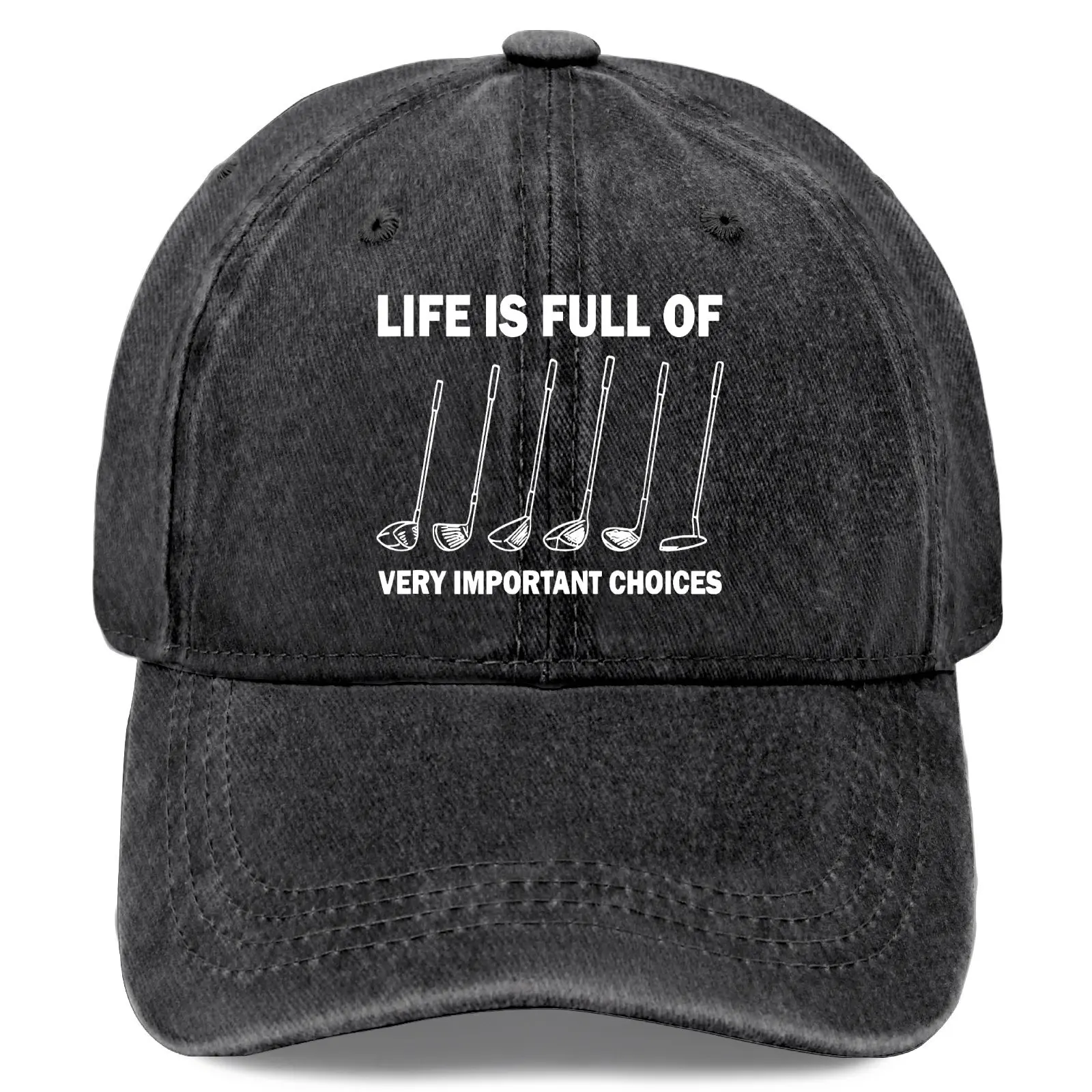 Life Is Full of Important Choices, Men's Vintage Washed Baseball Cap, Adjustable Dad Hat