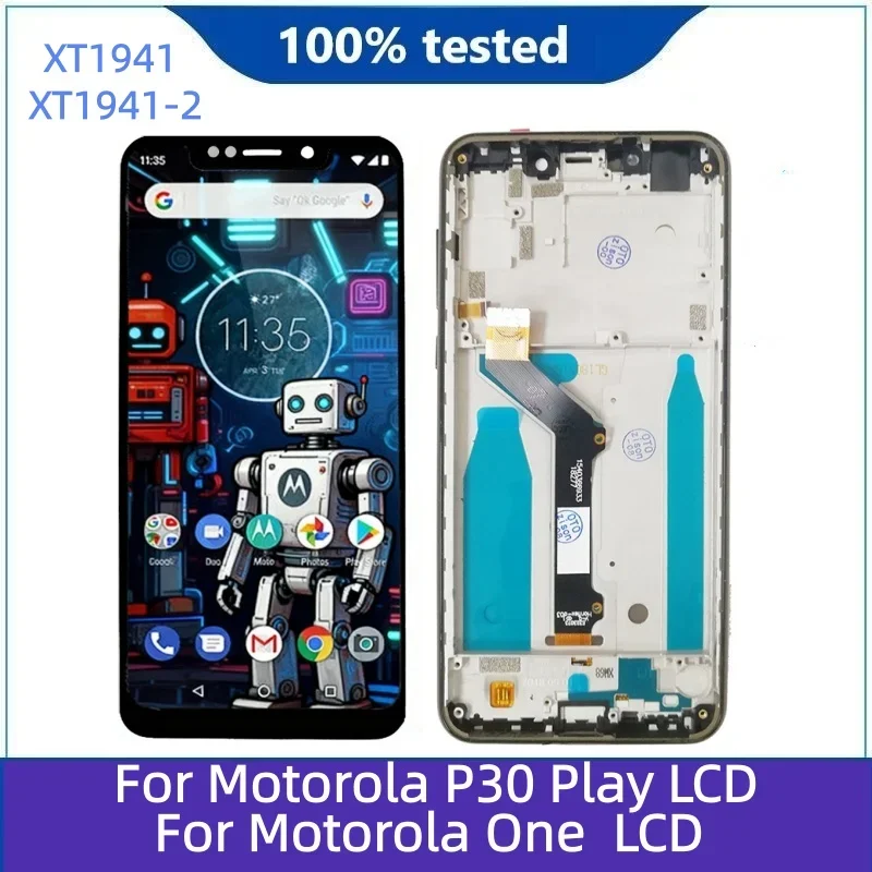 5,9 ''nuevo IPS LCD para Motorola Moto One pantalla ensamblar XT1941-1 XT1941-3 XT1941-4 LCD P30 Play pantalla táctil digitalizador
