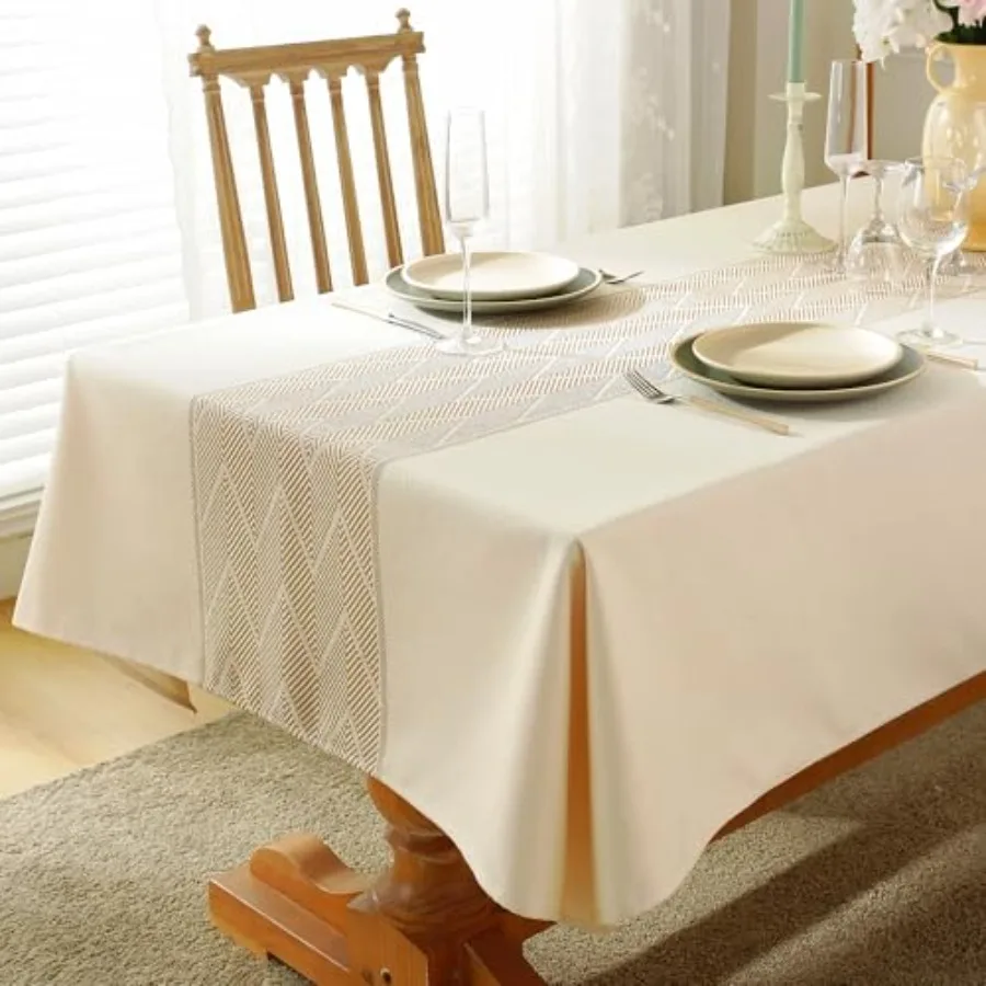 

Linen Tablecloths for Rectangle Tables, Fabric Tablecloth Advanced Waterproofing Technology for Dinningroom, Farmhouse