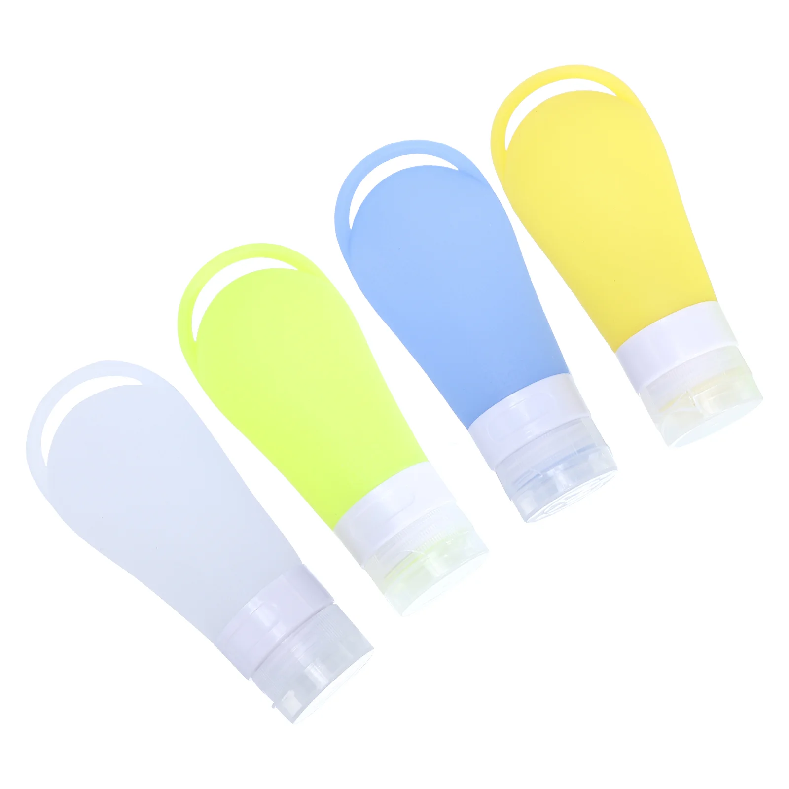 

4 PCS Squeezable Shampoo Containers Bottled Empty Silicone Bottles Travel for Toiletries